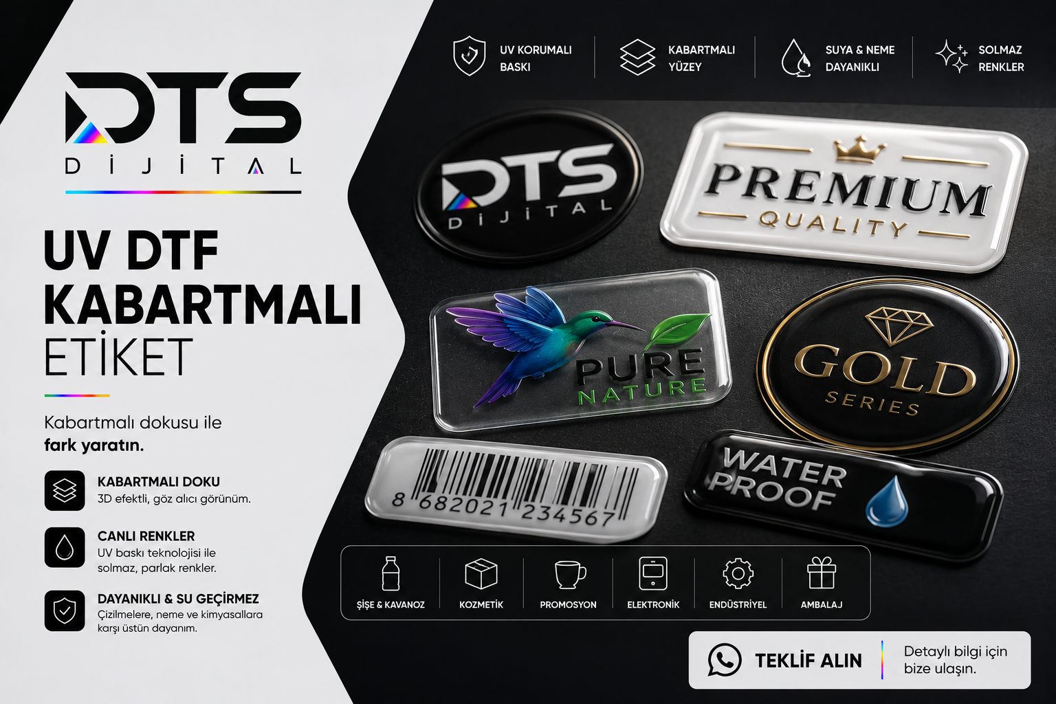UV DTF Kabartmalı Etiket