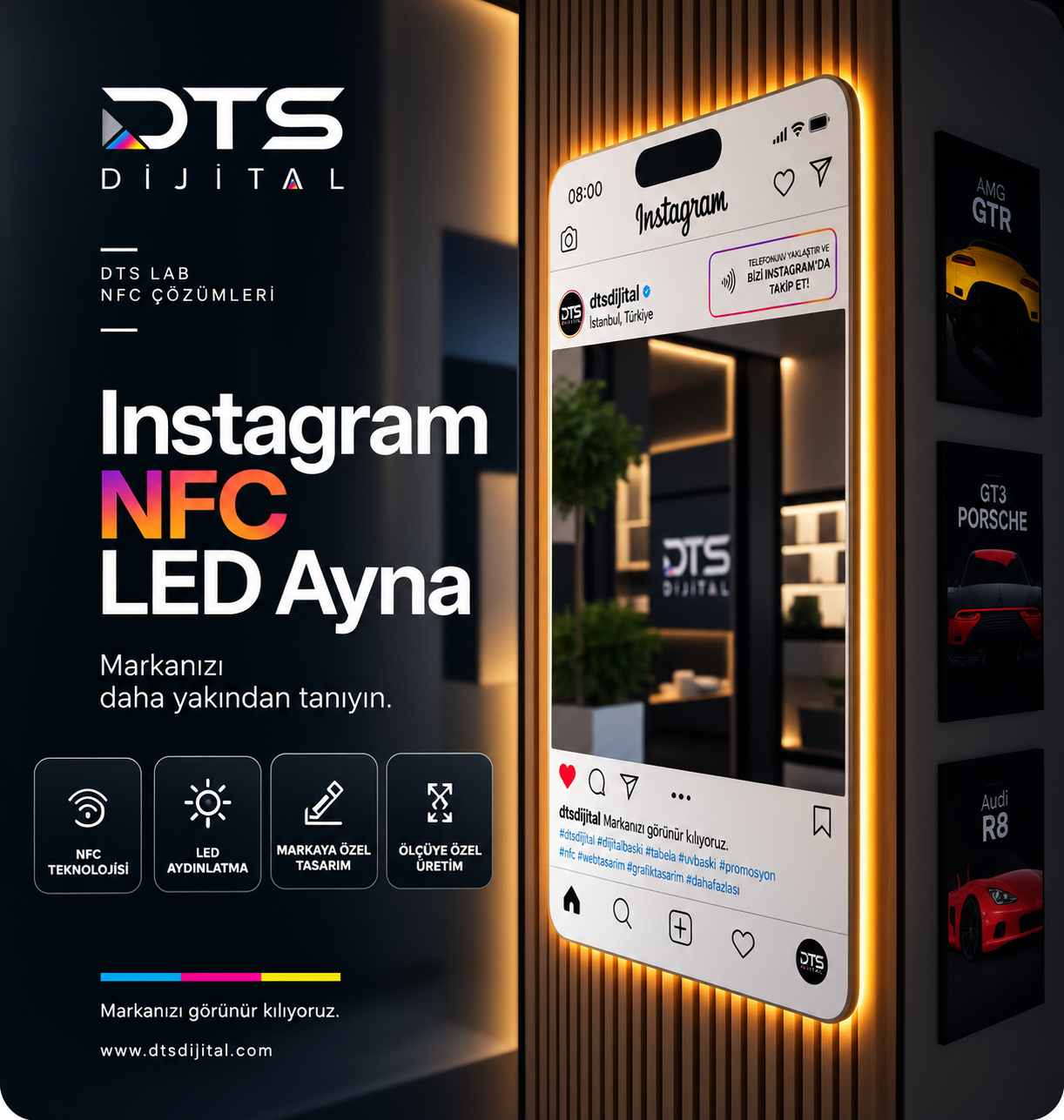 Instagram NFC LED Ayna